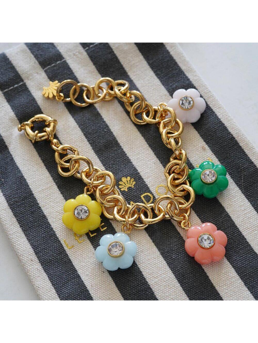 Lele Sadoughi Daphne Crystal Charm Bracelet Rainbow